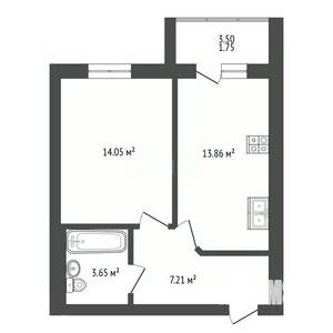 1-к квартира, вторичка, 42м2, 3/9 этаж