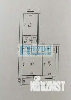 2-к квартира, вторичка, 66м2, 1/10 этаж
