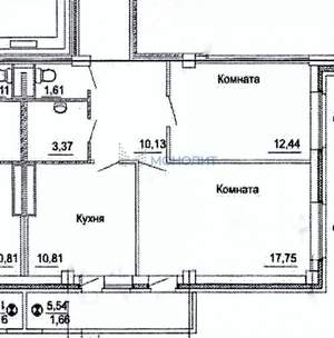 2-к квартира, вторичка, 62м2, 6/9 этаж