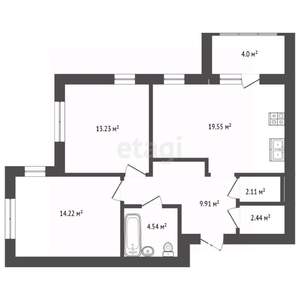 3-к квартира, вторичка, 70м2, 2/9 этаж