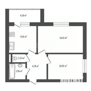 2-к квартира, вторичка, 51м2, 7/9 этаж