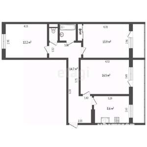 3-к квартира, вторичка, 74м2, 5/10 этаж