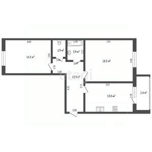 2-к квартира, вторичка, 67м2, 7/10 этаж