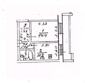 3-к квартира, вторичка, 56м2, 4/5 этаж