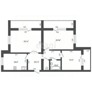 3-к квартира, вторичка, 72м2, 10/10 этаж