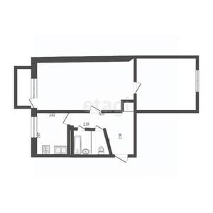 2-к квартира, вторичка, 44м2, 3/5 этаж