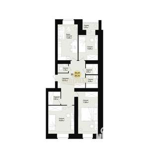 3-к квартира, вторичка, 89м2, 2/15 этаж