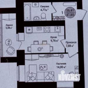 1-к квартира, вторичка, 41м2, 4/9 этаж