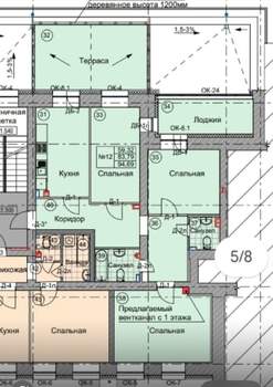 3-к квартира, сданный дом, 95м2, 2/5 этаж