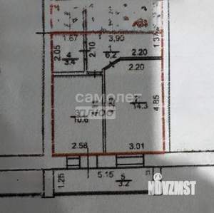 1-к квартира, вторичка, 40м2, 4/9 этаж