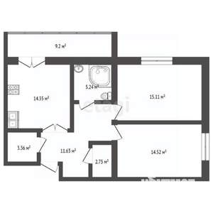 2-к квартира, вторичка, 79м2, 2/8 этаж
