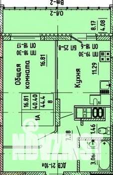 1-к квартира, вторичка, 44м2, 7/15 этаж
