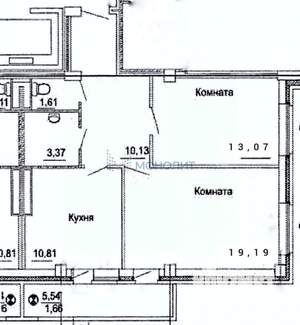 2-к квартира, вторичка, 62м2, 6/9 этаж