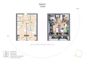 1-к квартира, строящийся дом, 49м2, 6/9 этаж