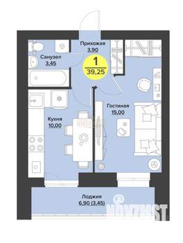 1-к квартира, вторичка, 39м2, 8/9 этаж
