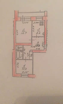 2-к квартира, вторичка, 55м2, 4/5 этаж